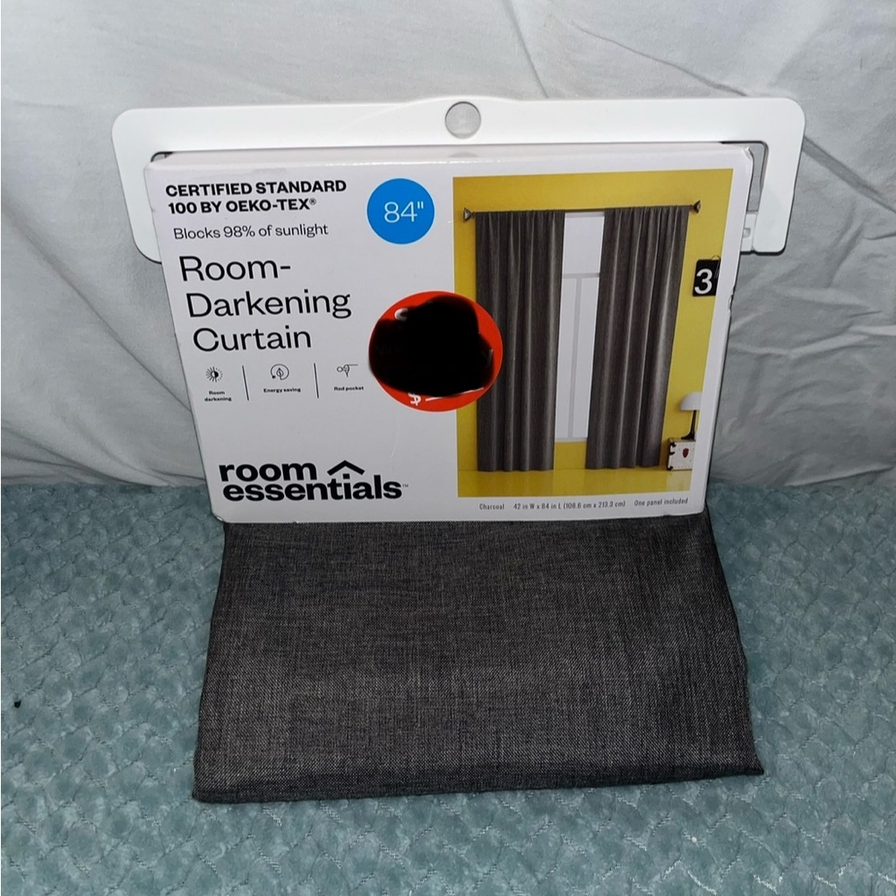 Room Essentials Dark Gray Room-Darkening Curtain             (1 Panel)